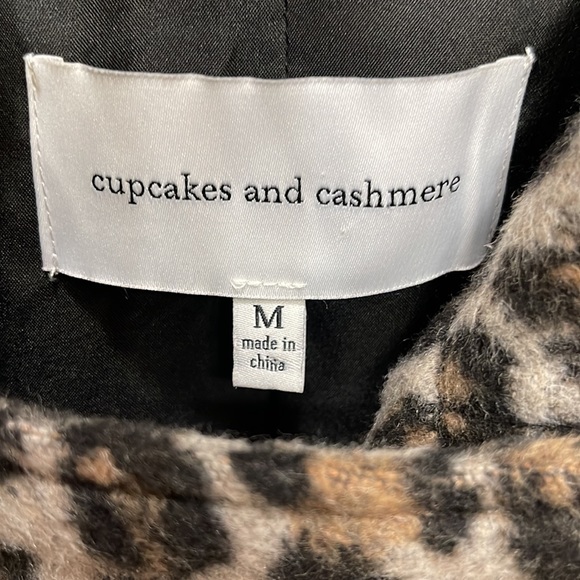 Cupcakes and Cashmere Wool Blend Leopard Print Sz Small Zippered lined Jacket - Picture 2 of 11